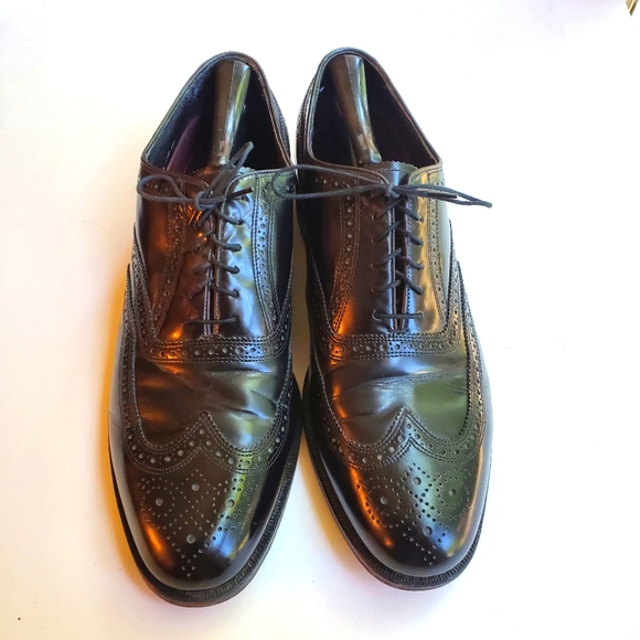 FLORSHEIM WINGTIP TIE-UP MEN´S BLACK OXFORD SHOES SIZE...